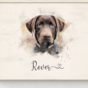 Personalised Pet Portrait, Custom Dog Portrait, Custom Pet Portrait, Pet Painting from Photo, Watercolor Effect Pet Portrait, Dog Lover