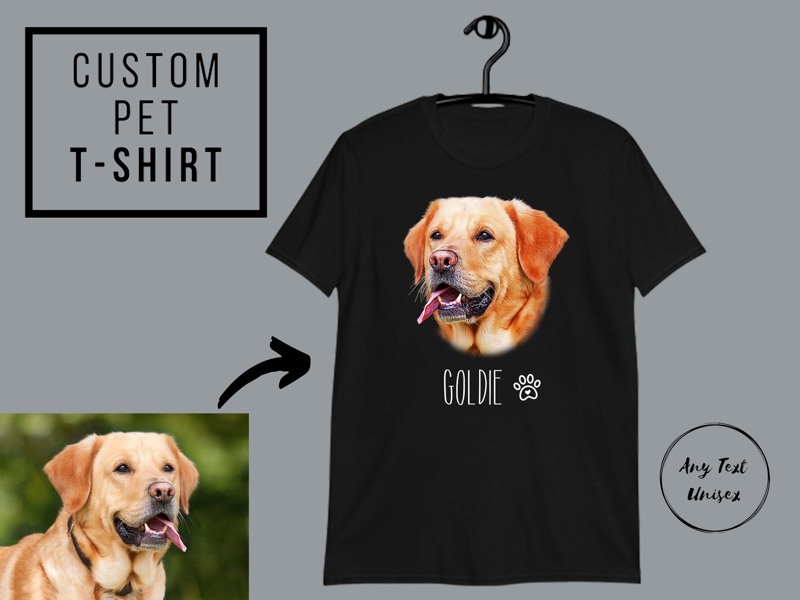 Custom Dog Face TShirt Personalised Dog TShirt Custom Pet Etsy