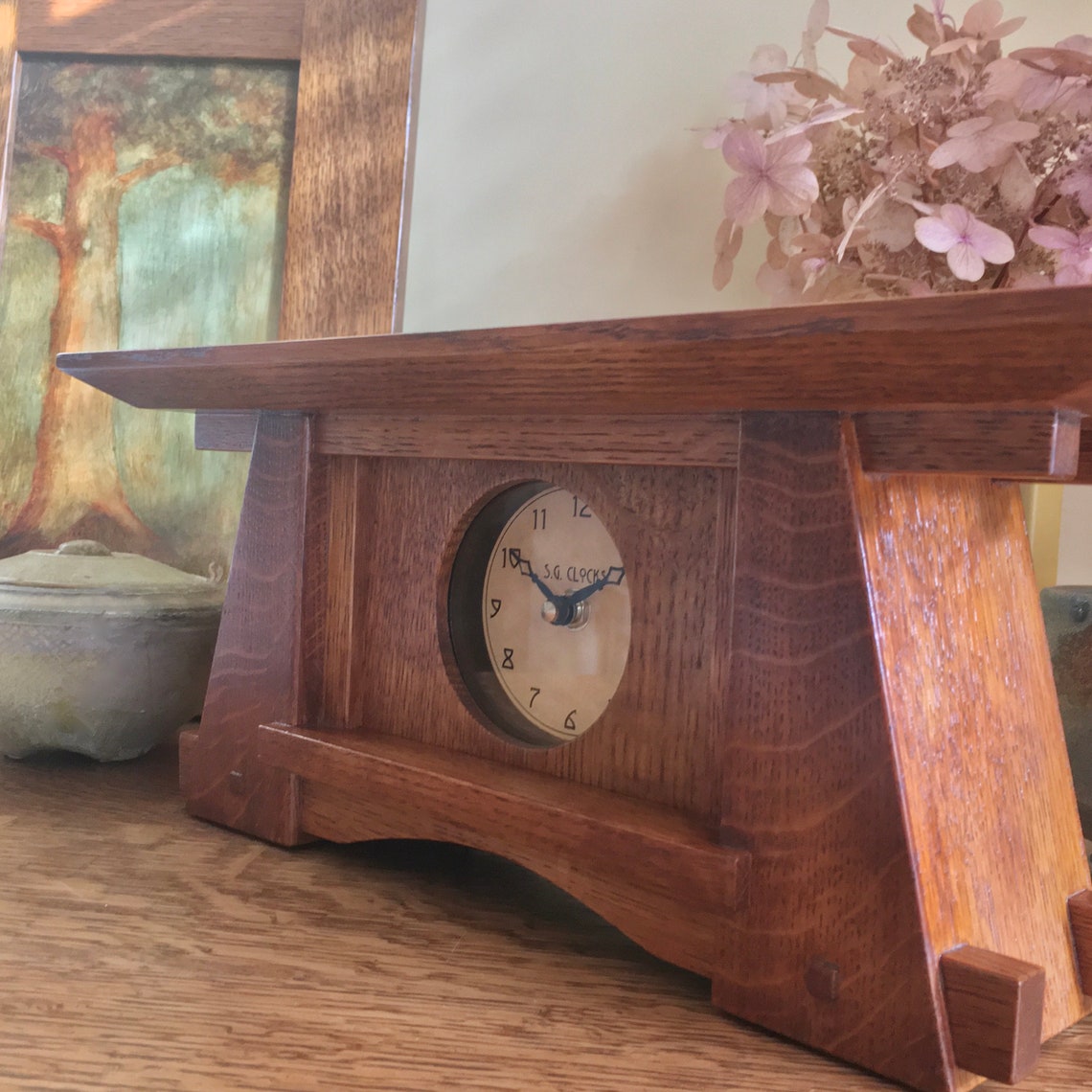 Mission style Mantel Clock Etsy