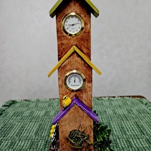 Rustic Birdhouse Time/Temp Clock
