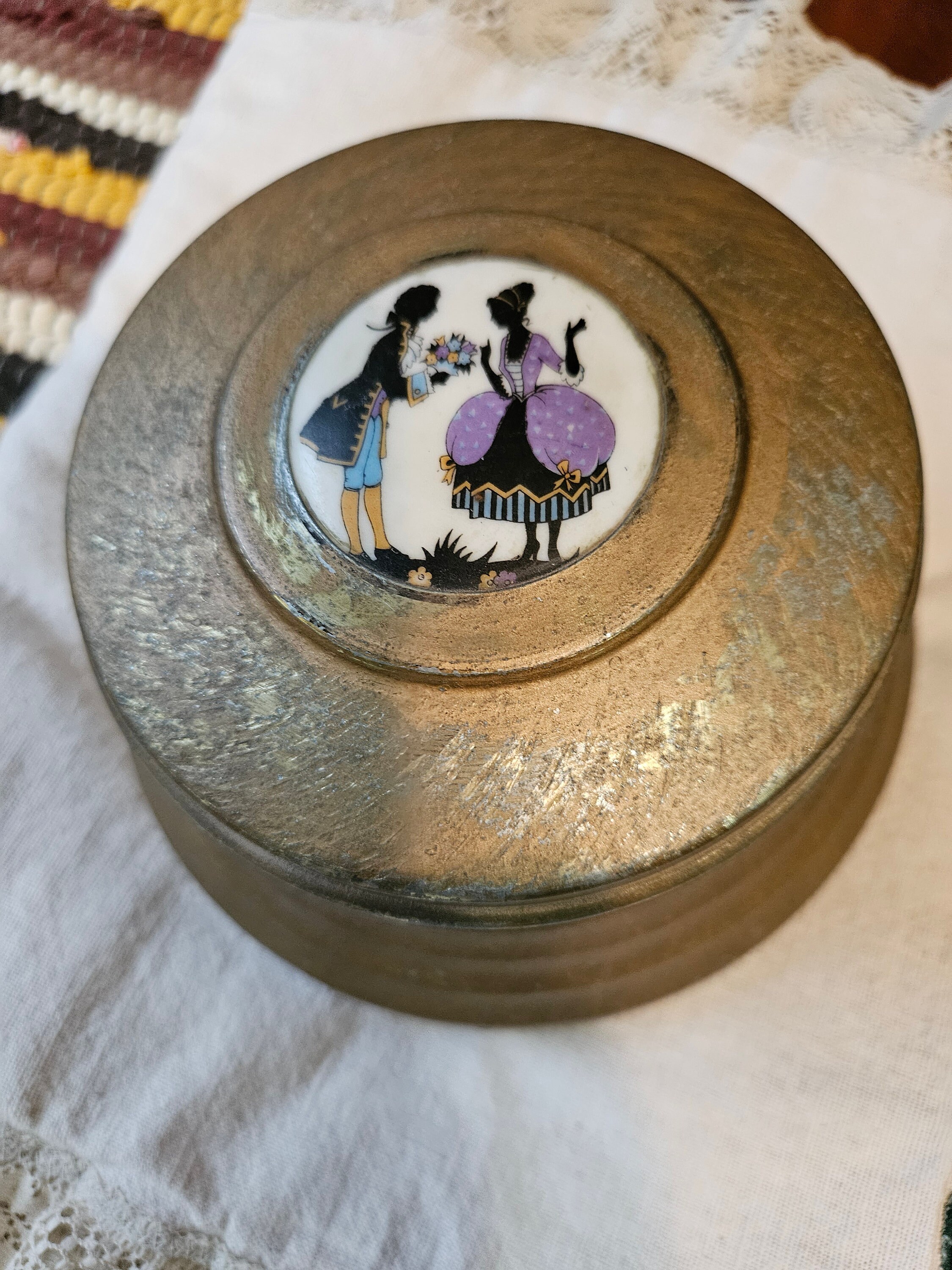 Vintage Musical Powder Box Etsy
