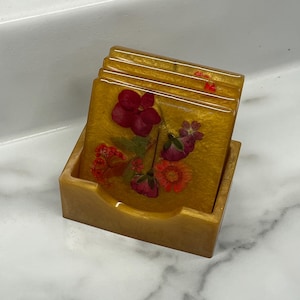 Flower Resin Coaster Set