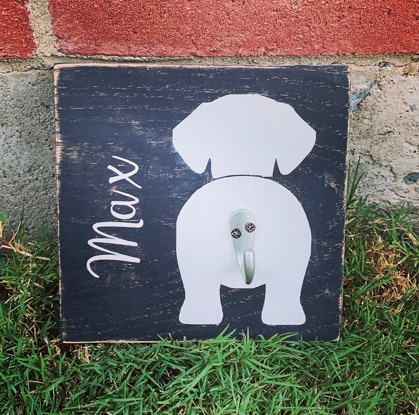 Dog Leash Holder Sign Personalization Available Leash Etsy