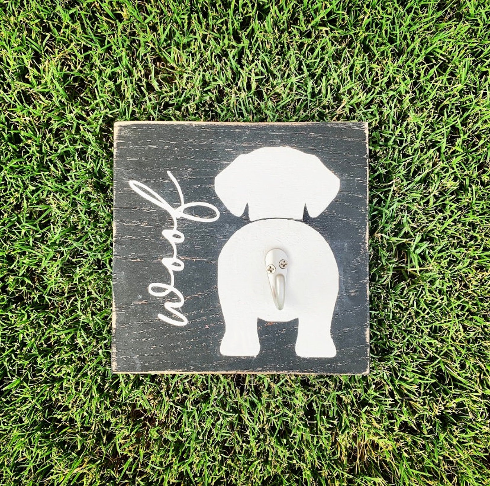 Dog Leash Holder Sign Personalization Available Leash Etsy