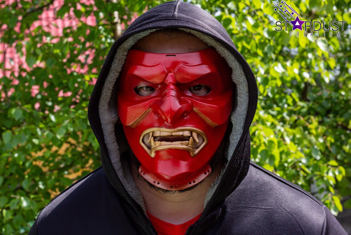 Ghost of Tsushima Mask V3.0 Painted mouthMustache Samurai Etsy