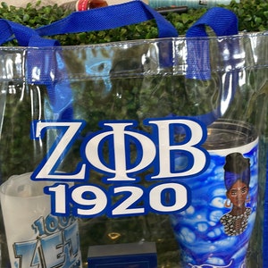 Clear Zeta Phi Beta Tote Bags