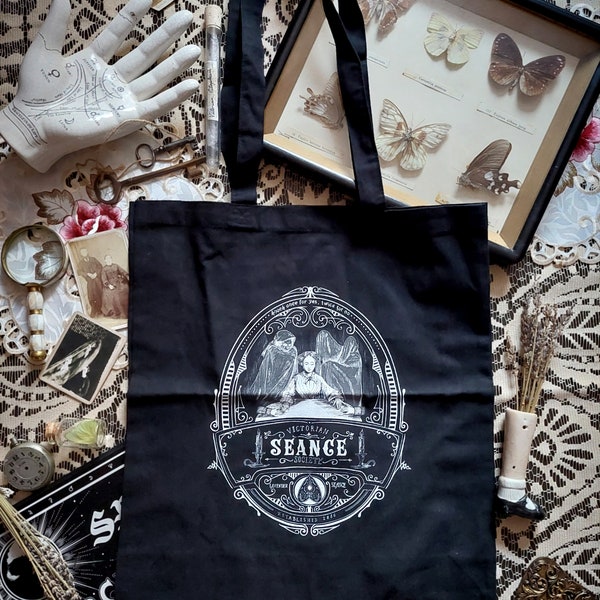 Gothique Ghost Tote Bag - société de séance victorienne - sac de livre - cadeau étrange et insolite
