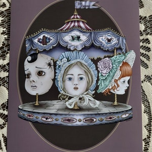 Doll Carousel Art Print Decoration