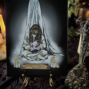 Haunted gothic art print ouija board  gothic horror occult creepy ghost paranormal victorian seance haunted asylum Halloween dark art