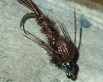Olive Crystal Caddis Larvae Free Postage UK Size 12 12 Pack For Fly Fishing