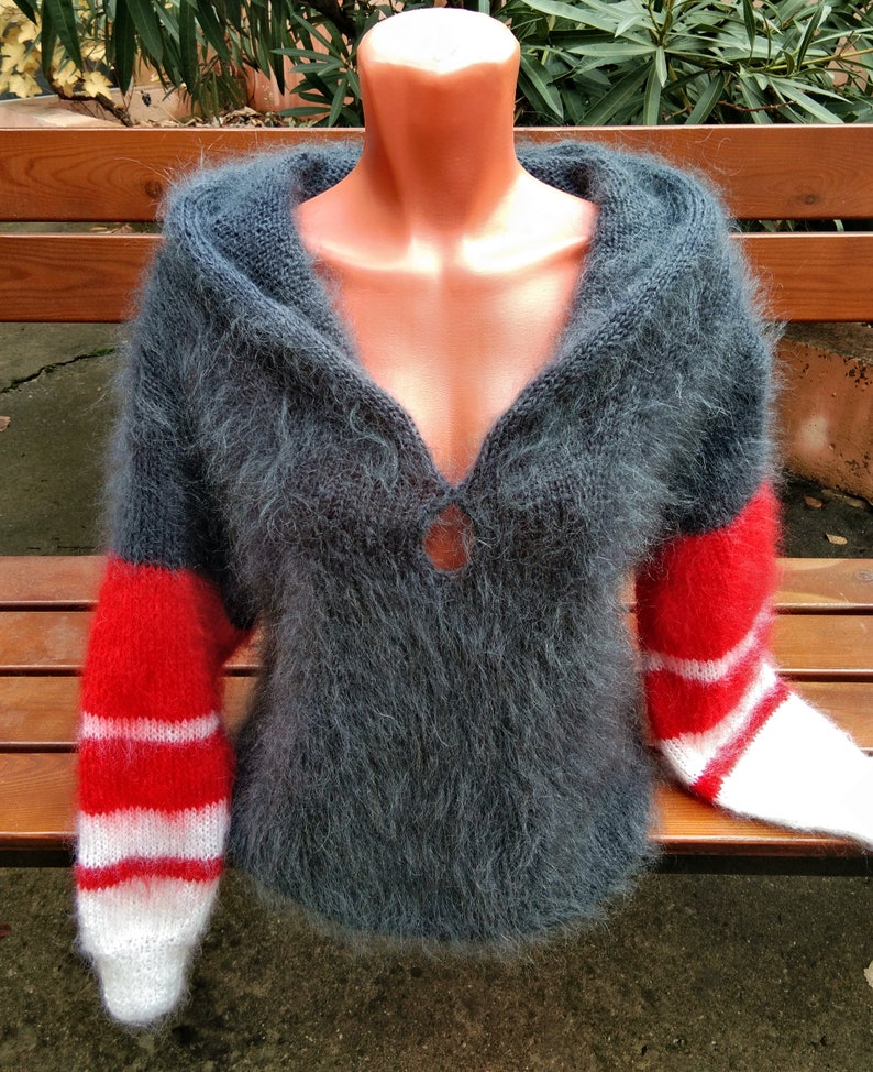 Knitted airy mohair sweater any sizes handmade