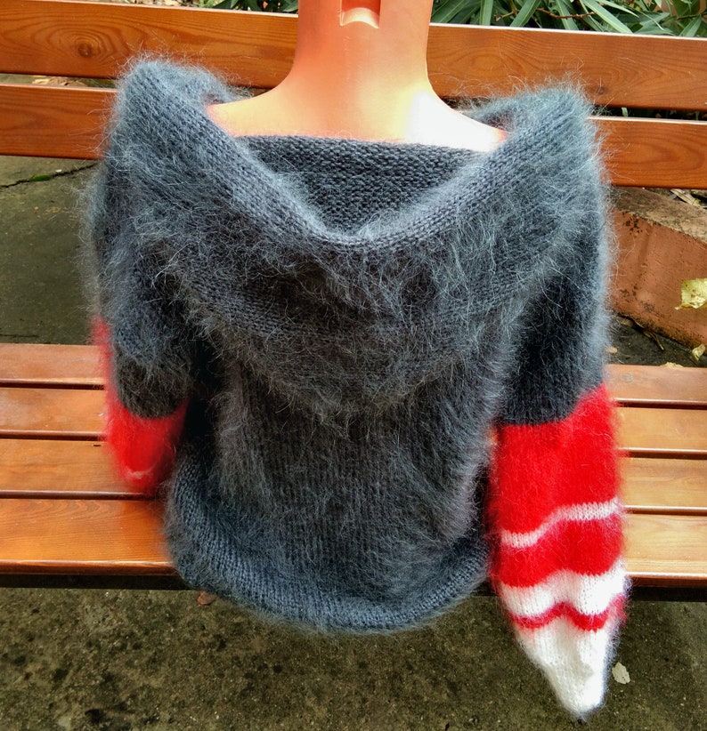 Knitted airy mohair sweater any sizes handmade
