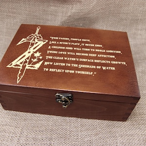 The Legend of Zelda Breath of The Wild inspired wooden box custom personalized
