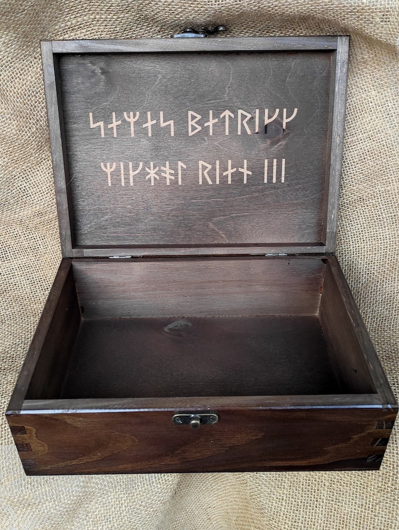 Metal Rune Box Norse Viking Wooden Box, Yggdrasil Mythology Runes Tree - Etsy