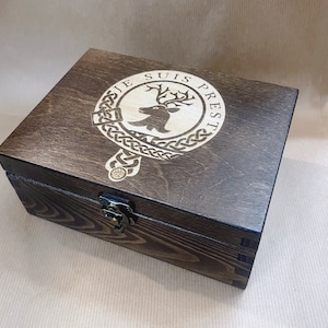 Outlander wooden box Scottish Celtic knot Je Suis Prest