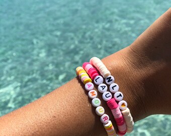 Pulsera CHANCE HEISHI - pulsera personalizable, nombre, palabra, apodo, regalo, cumpleaños, boda, bautismo, verano, colorido