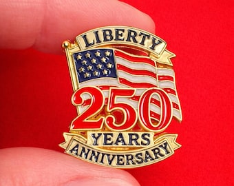 USA America’s 250th Year Anniversary Flag Liberty Lapel Pin - 1776-2026 Keepsake Souvenir Tie Tack