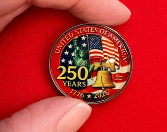 USA 250th Anniversary American Flag Lapel Pin - 1776-2026 Keepsake Souvenir