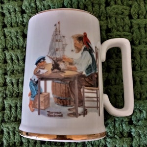Mug/tasse « For A Good Boy » 1985, musée Norman Rockwell, bordure dorée