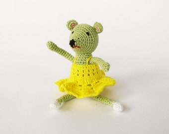 Little mouse Ballerina doll Handmade crochet mouse toy Stuffed toy Ballet dancer art Amigurumi animals Christmas present Ballerina gifts