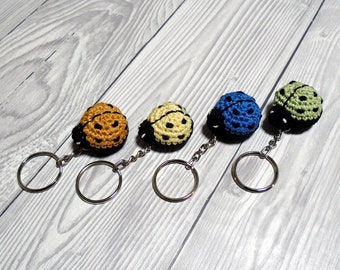 Ladybug key chain, Mini ladybugs gifts, Ladybird key ring, Unique key chains, Best friend gift, Crochet ladybug, Unisex gifts, Birthday gift