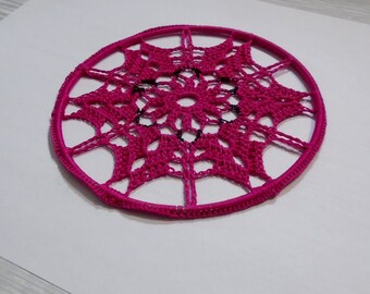 Dreamcatcher starter hoop Crochet Doily Dream catcher DIY projects Pink dreamcatcher Ready to decorate Dreamcatcher supplies Hippie decor