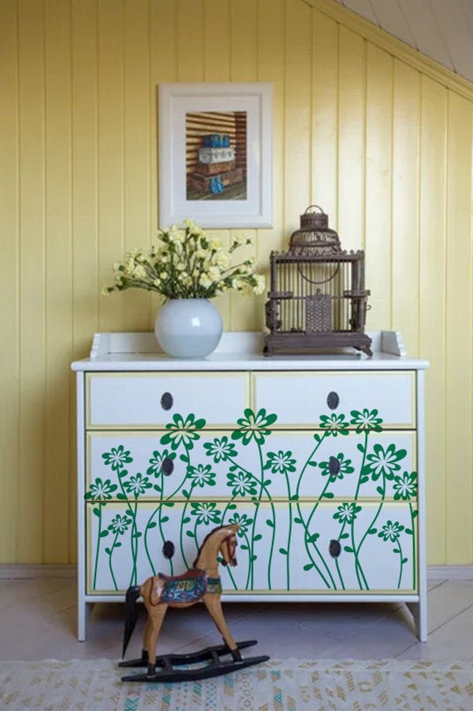 Flowers Wall Decal Flowers Furniture Sticker Flowers Wall Etsy