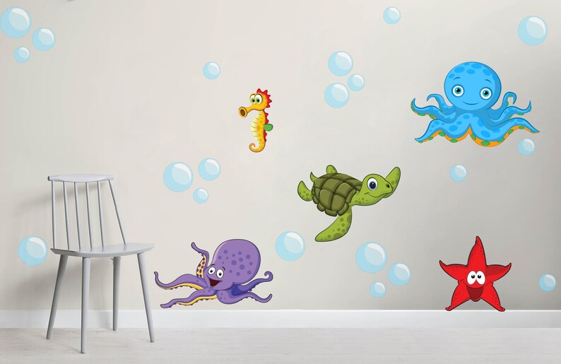 Under The Sea Decals Ocean Wall Decals octopus wall decal Etsy