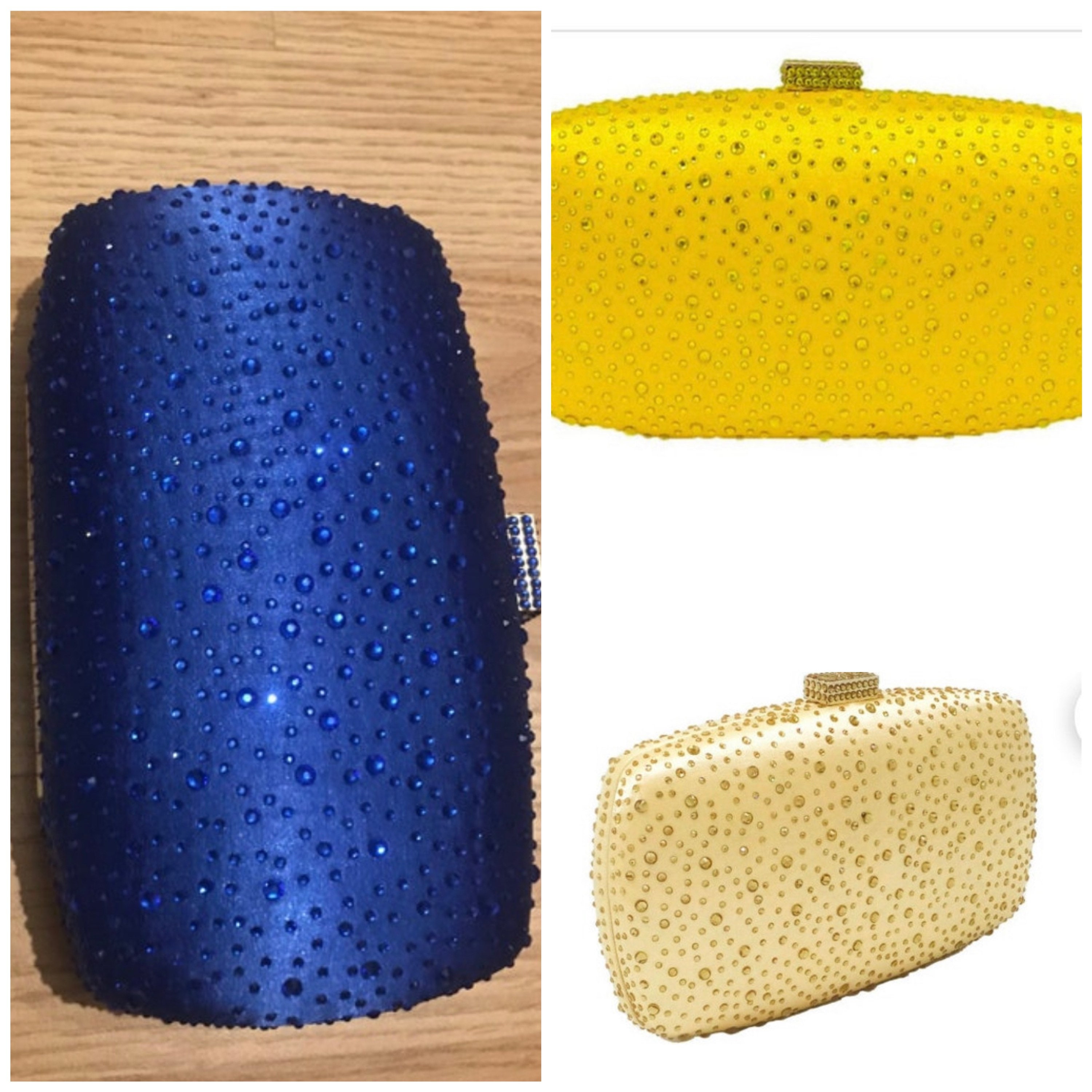 Rhinestone Clutch Bag Gold Yellow Blue Etsy Australia