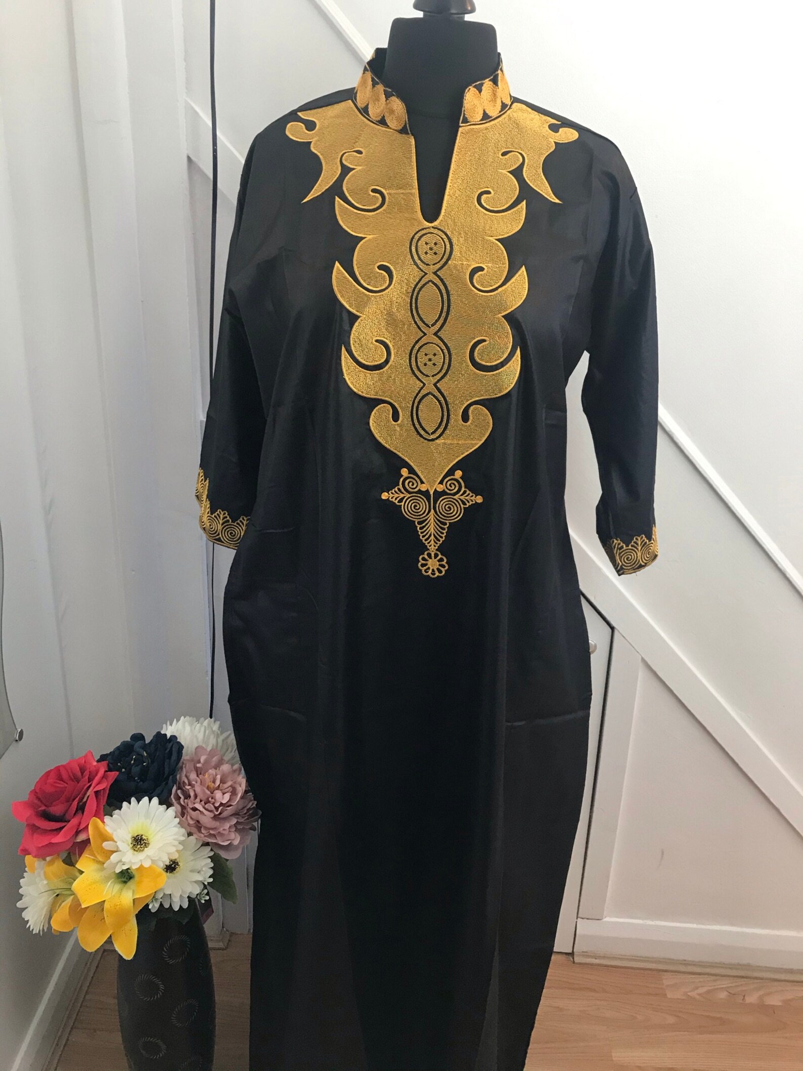 kaftan black and gold