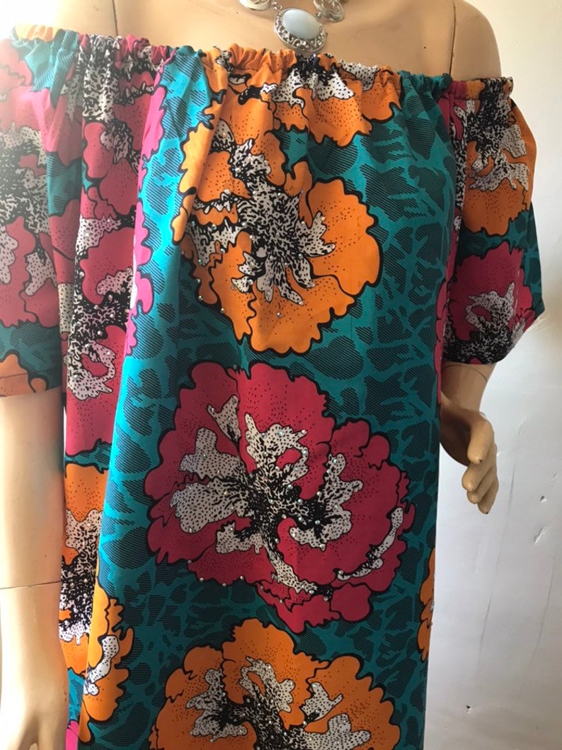 Boubou Multi coloured ankara Summer dress Stoned ankara dress