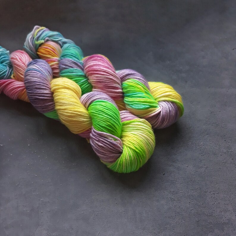Hand Dyed Yarn/ unicorn rainbow yarn / 100 Merino Wool / Etsy