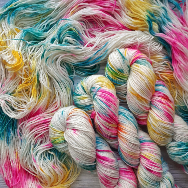Hand Dyed Yarn/ 100 Merino Wool / Variegated yarn / rainbow / Etsy