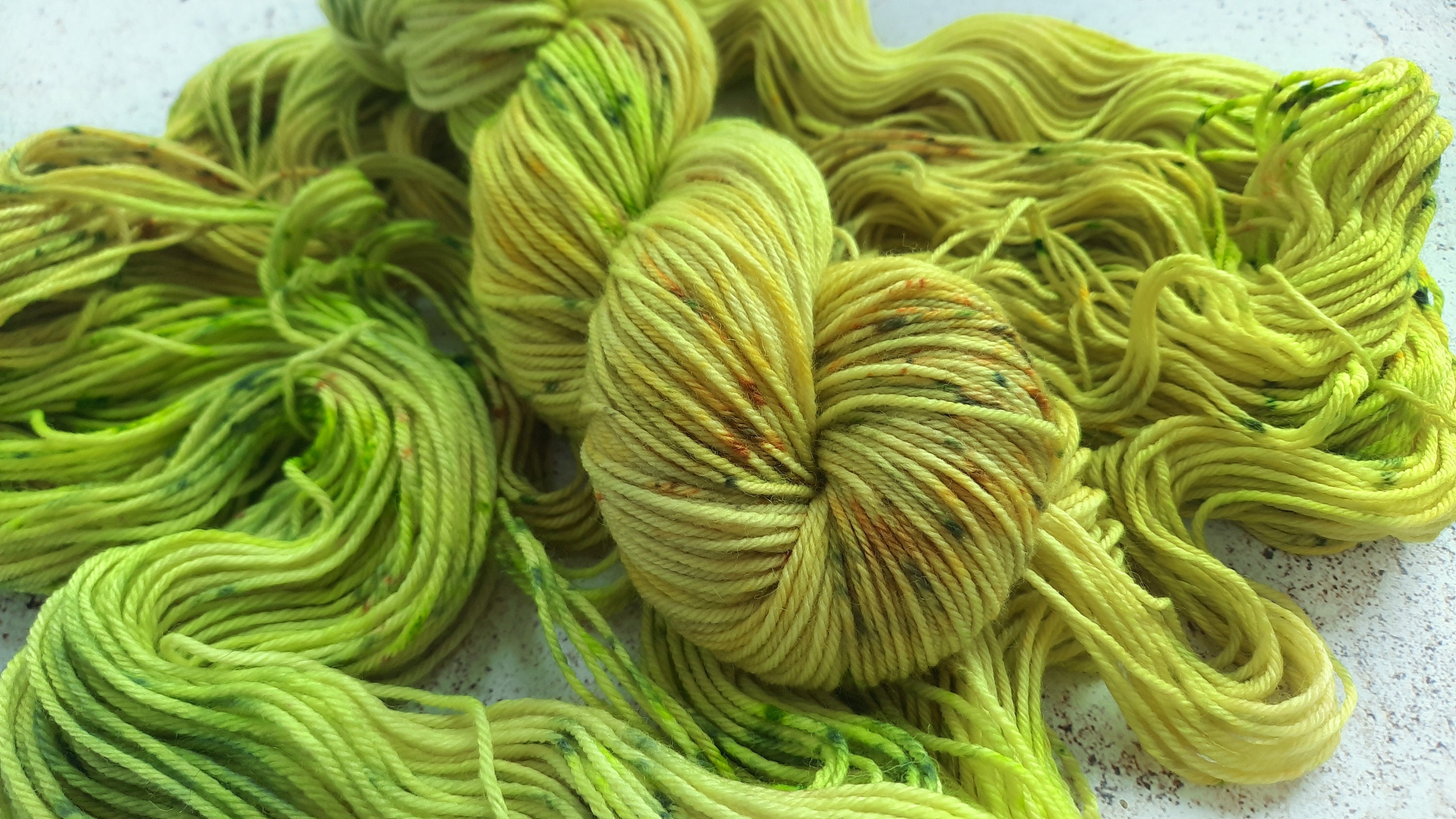 Lemon yellow yarn DK Weight merino Lime citrus green light Etsy