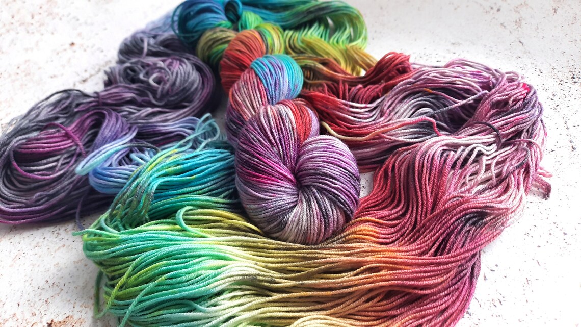 DK weight yarn Hand dyed variegated yarn sport superwash Etsy