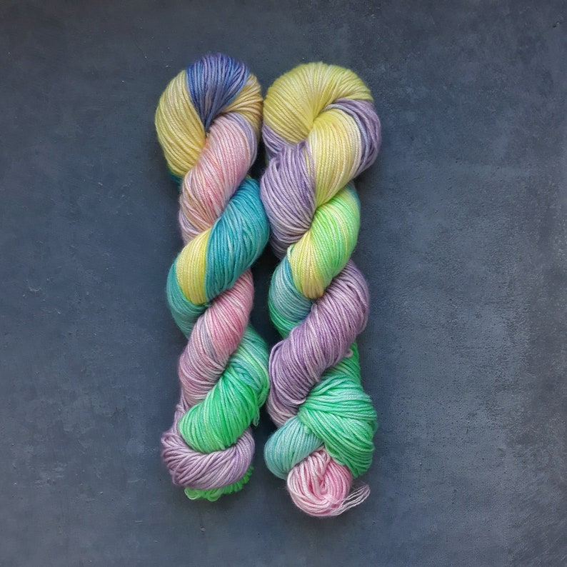 Hand Dyed Yarn/ unicorn rainbow yarn / 100 Merino Wool / Etsy