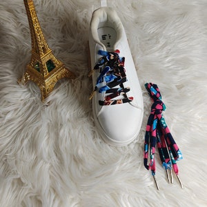 African wax fabric shoe laces