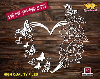 Free Free 294 Heart Shaped Wing Butterfly Heart Svg SVG PNG EPS DXF File