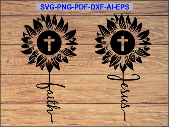 Download Faith svg Jesus SVG sunflower svg Modern Cross Digital | Etsy