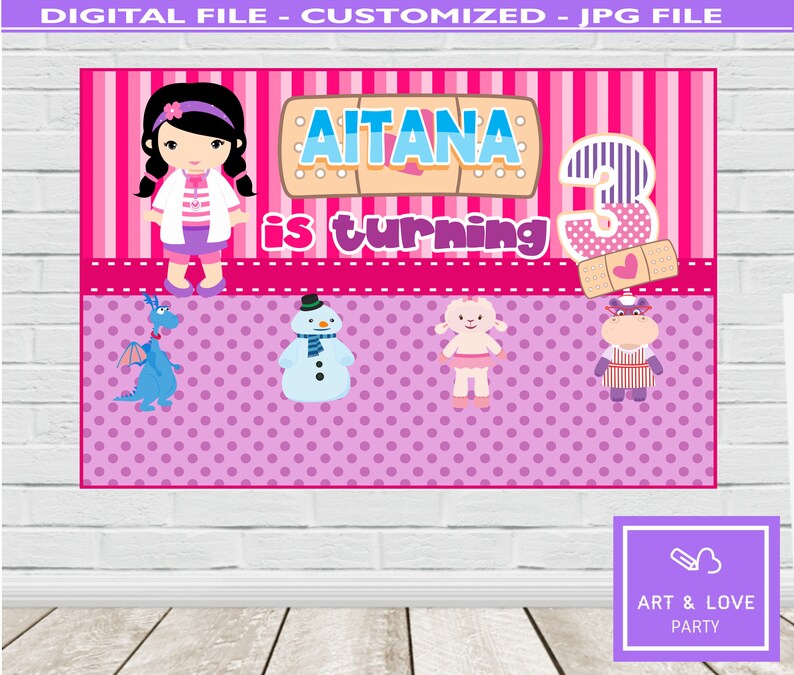 Doc McStuffins Backdrop Doc McStuffins Birthday Birthday Photo Booths Doc McStuffins Party Digital File