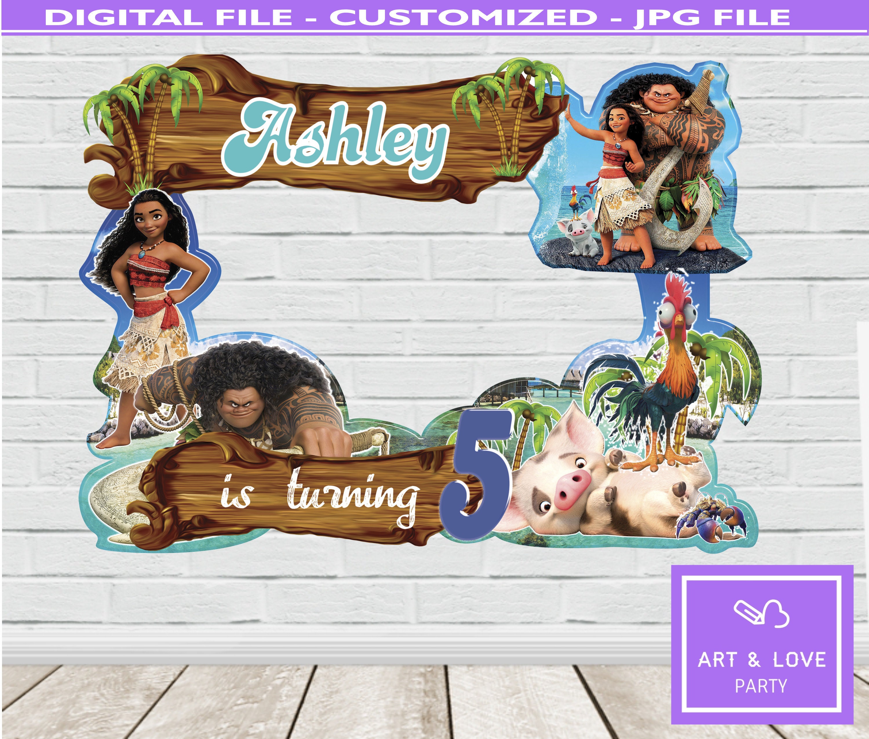 Printable Moana Photo Booth Frame Moana Party Birthday - Etsy Ireland