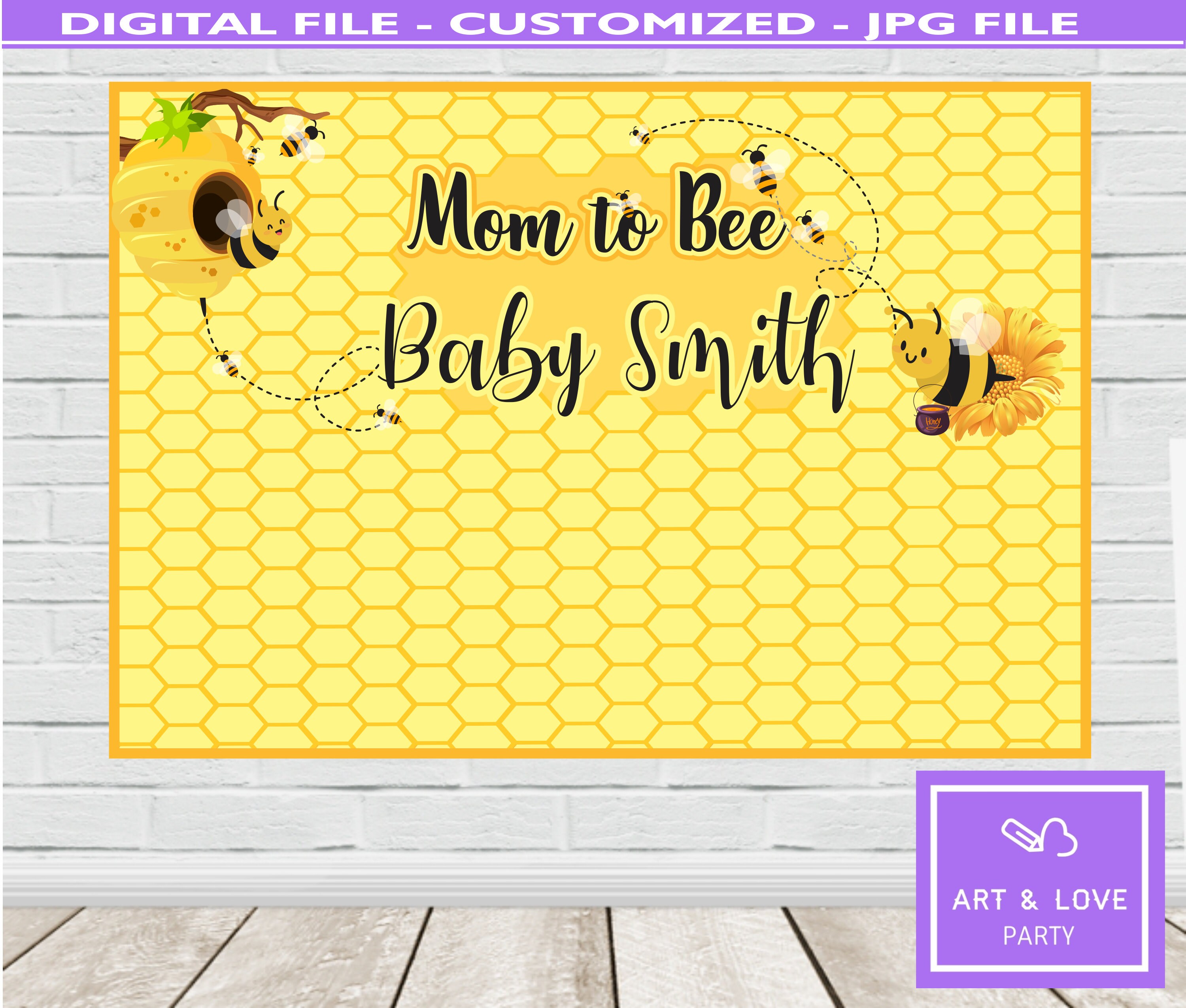 Bee Backdrop Bee Honeycomb Birthday Bee Gender Reveal Bee Etsy