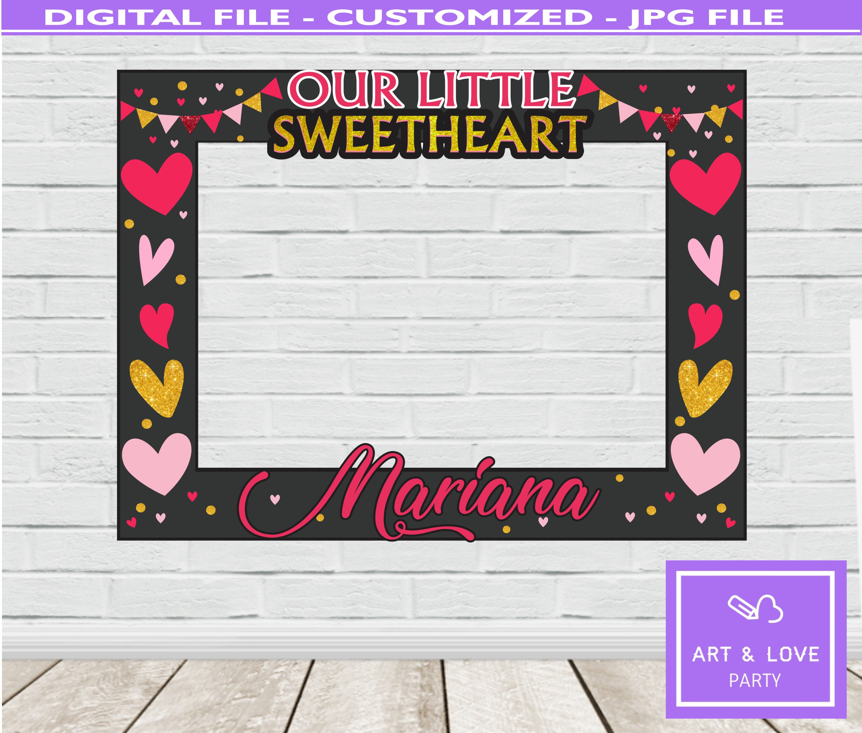 Sweetheart photo booth frame Valentine's Day Birthday Etsy