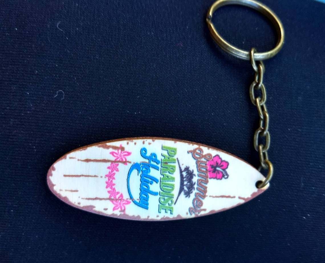 Surfboard Keychain Wooden Surf Board Key Chain Gift for Surf Etsy