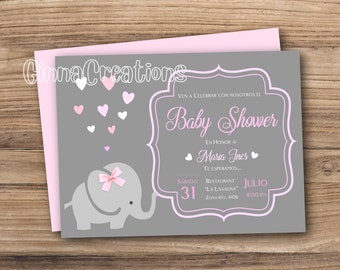 Invitacion Del Elefante Etsy Invitacion Del Elefante Etsy