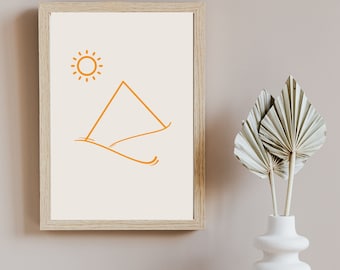 Scena egiziana stampabile/minimalista/arte della parete stampabile/A4/PDF download istantaneo