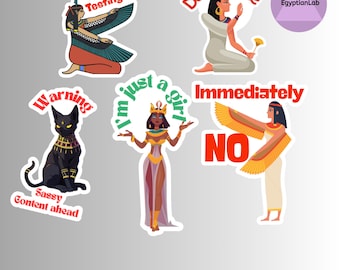 Adesivi con citazioni divertenti - Download digitale Set di 5 adesivi faraonici Gen Z