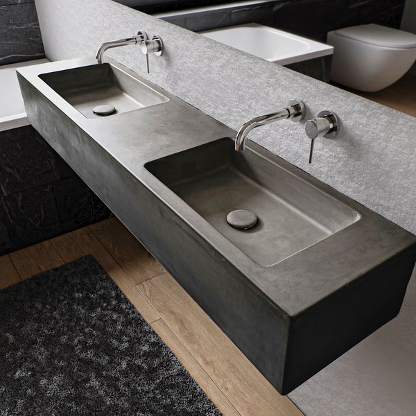 Concrete washbasin Quello Q50 double