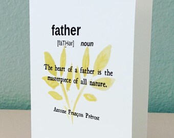 Tarjeta de cotización del Día del Padre Antoine François Prévost / Imprimible digital / Descarga instantánea / Paternidad / Padre / Apreciación de papá / Corazón