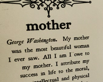Tarjeta de cotización del Día de la Madre de George Washington / Imprimible digital / Descarga instantánea / Maternidad / Madre / Apreciación de mamá